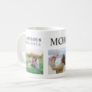 Fabulous Mum Family Photo Collage Modern Coffee Mug