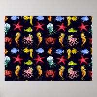 Fabulous nautical pattern with a fun orange sea ho