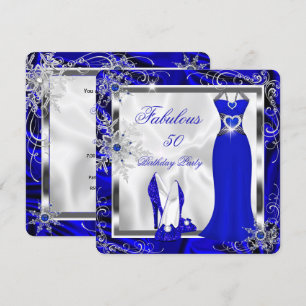 Fabulous Party Royal Blue Silver Dress Heels H9 Invitation