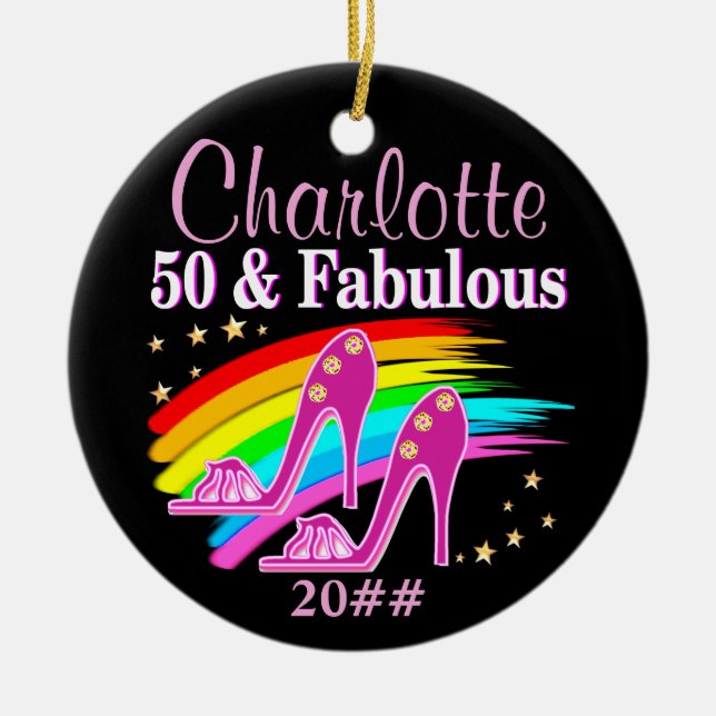 FABULOUS PERSONALIZED 50TH BIRTHDAY ORNAMENT (Front)