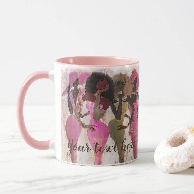 Fabulous Pink and Green Sorority Mug (With Donut)