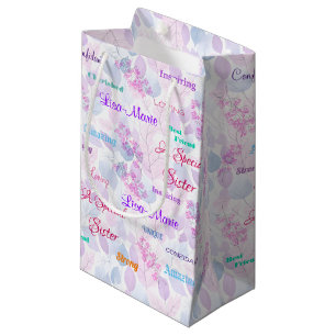 Fabulous Pink Floral Special Sister Small Gift Bag
