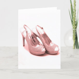 Fabulous Pink Glitter Stilettos Card
