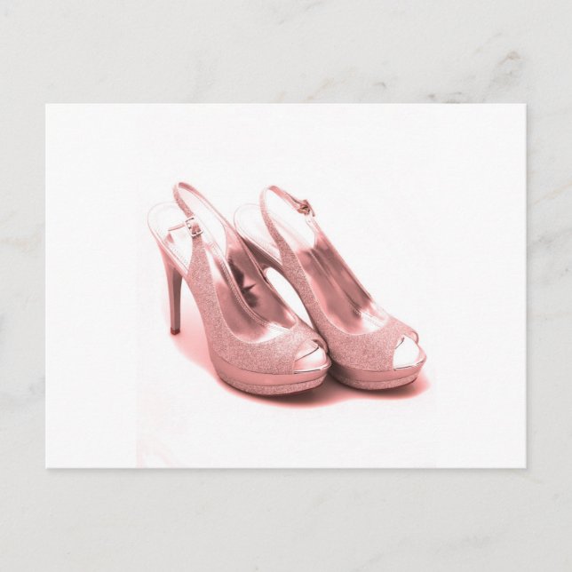 Fabulous Pink Glitter Stilettos Postcard (Front)