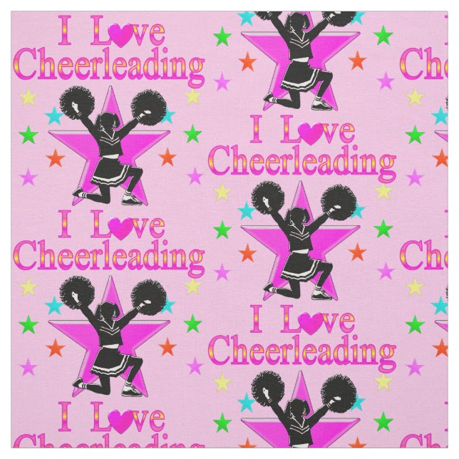 FABULOUS PINK STAR CHEERLEADER FABRIC (Swatch)