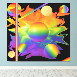 Fabulous Pride - Vibrant Spheres in Cosmic Dance Canvas Print