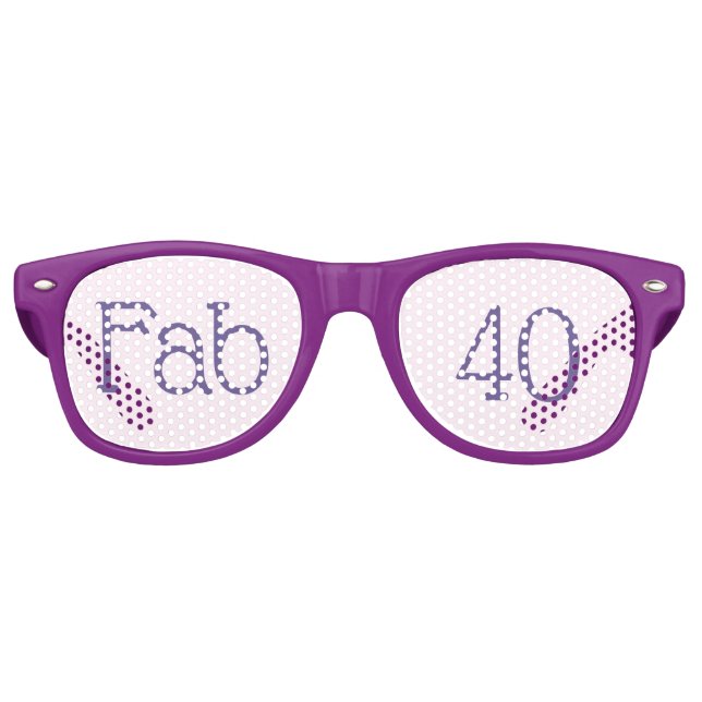 Fabulous Purple Fab 40 40th birthday Retro Sunglasses (Front)