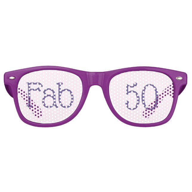 Fabulous Purple Fab 50 50th birthday Retro Sunglasses (Front)