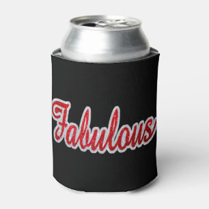 Fabulous - Red & Silver Glitter Can Cooler