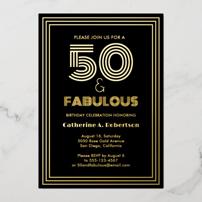 Fabulous Retro Art Deco 50th Birthday Luxury (Front)