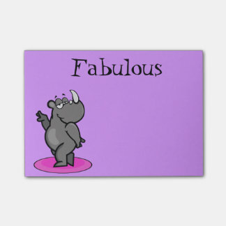 Fabulous Rhino Cartoon Post-it Notes