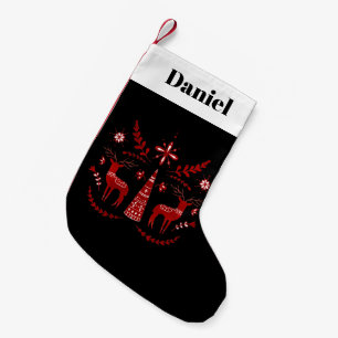 Fabulous Scandi Deer Pattern Small Christmas Stocking