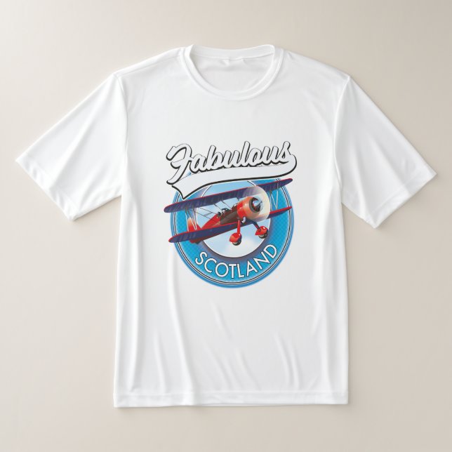 Fabulous Scotland retro style travel patch T-Shirt (Laydown)