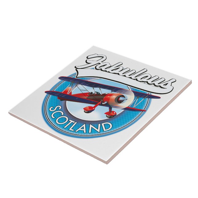 Fabulous Scotland retro style travel patch Tile (Side)