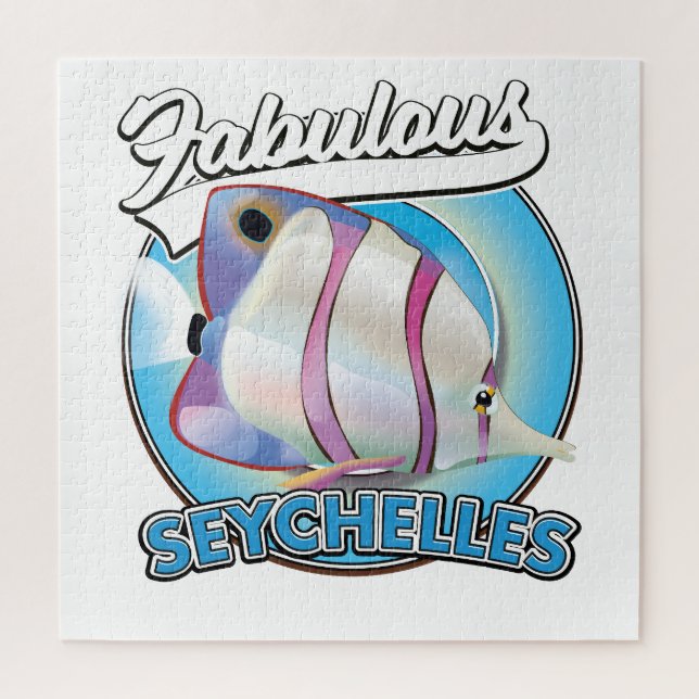 Fabulous Seychelles retro logo Magnet Jigsaw Puzzle (Vertical)