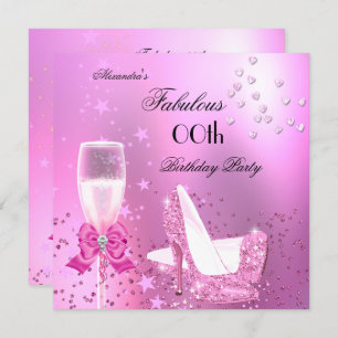 Fabulous Shimmer Light Pink Heels Birthday Invitation