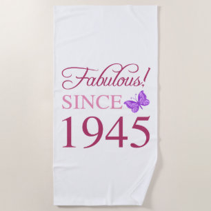 Fabulous Since 1945 80th Birthday Beach Towel