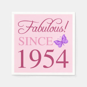 Fabulous Since 1954 70th Birthday Napkin