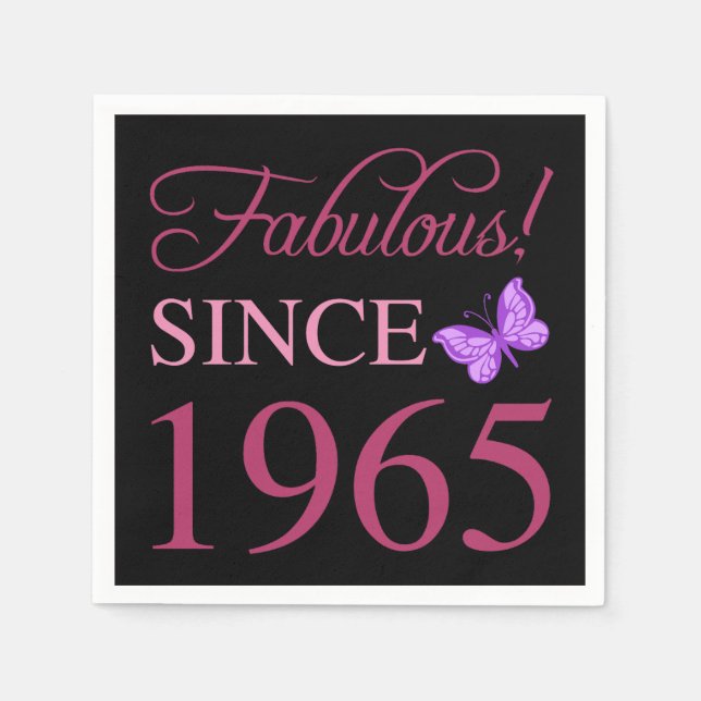 Fabulous Since 1965 60th Birthday Napkin (Front)