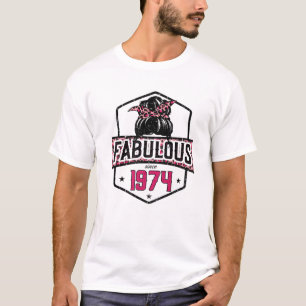 Fabulous Since 1974 48Th Birthday Leopard Messy Bu T-Shirt