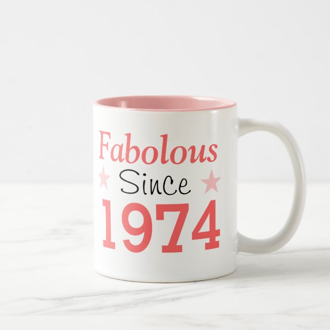Fabulous Since 1974 Two-Tone Coffee Mug (Right)