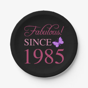 Fabulous Since 1985 40th Birthday Paper Plate