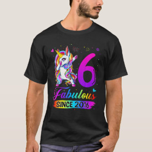 Fabulous Since 2016 Kids 6Th Birthday 6 Years Old T-Shirt