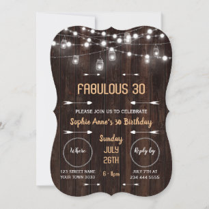 Fabulous String Lights Barn Any Age Birthday Party Invitation