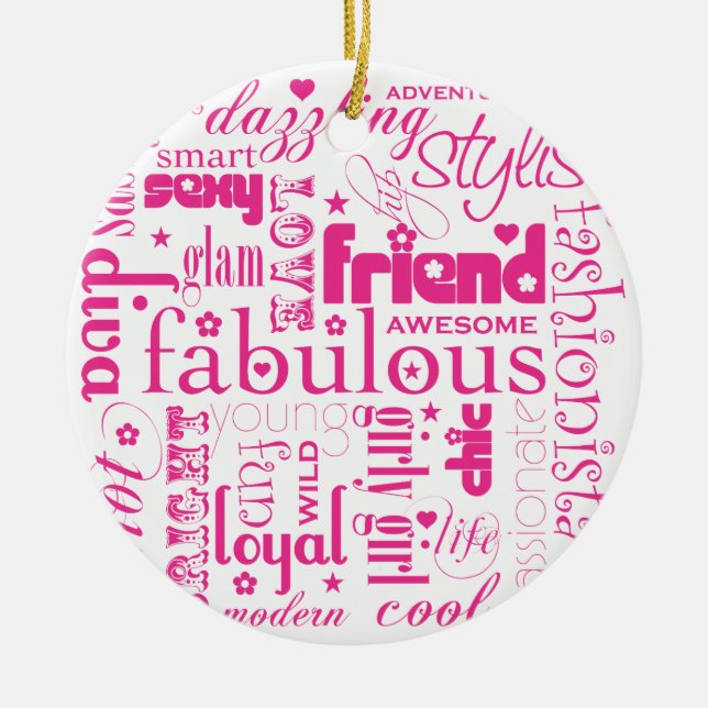 Fabulous Synonym BFF Ornament (Front)