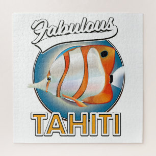 fabulous Tahiti retro logo Jigsaw Puzzle
