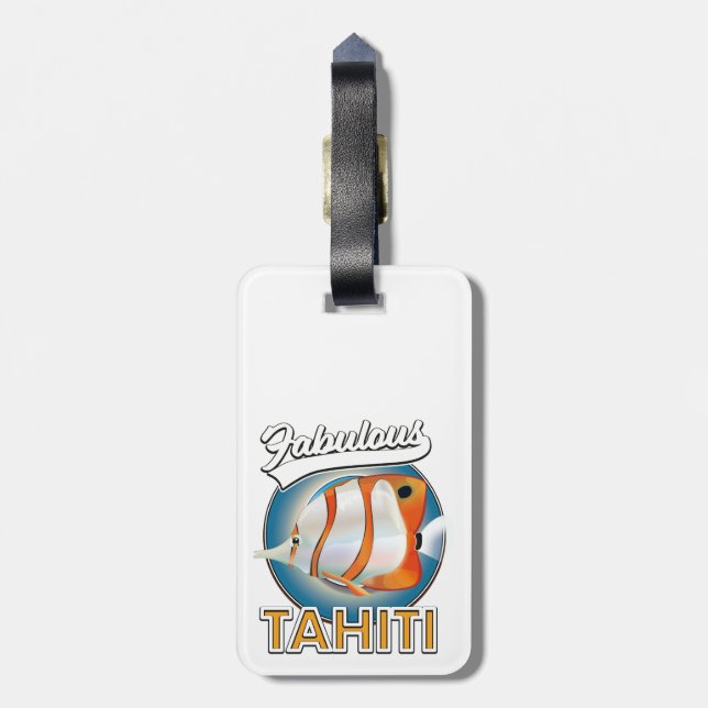 fabulous Tahiti retro logo Luggage Tag (Back Vertical)