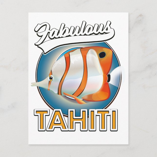 fabulous Tahiti retro logo Postcard (Front)