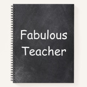 Fabulous Teacher Chalkboard Design Gift Idea Notebook