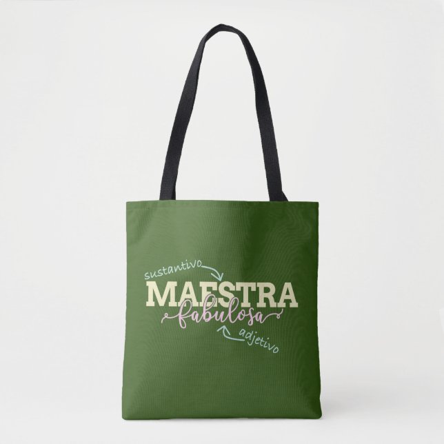 Fabulous Teacher Maestra Fabulosa Spanish Teacher Tote Bag (Front)