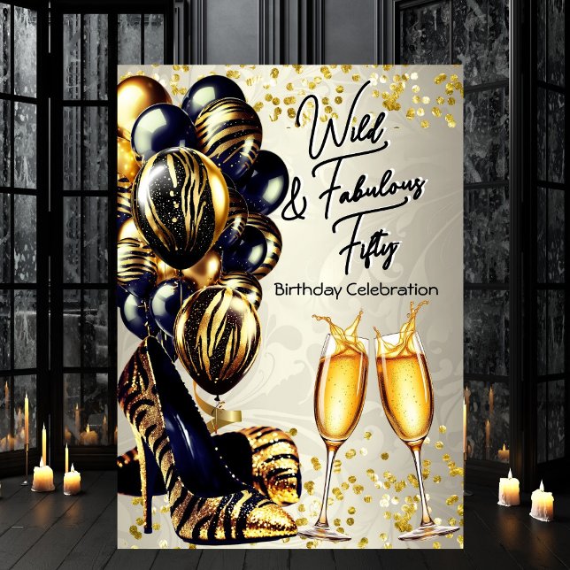 Fabulous Tiger heels Champagne Birthday Invitation (Creator Uploaded)