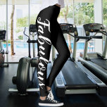Fabulous Typography Leggings<br><div class="desc">Fabulous (or change text and colour) Easy to Design Your Own Personalised Custom Made leggings from Ricaso - add your own text - change the background colour and text colour and font by clicking on customise</div>