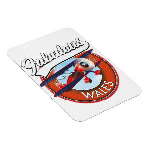 Fabulous Wales retro style travel patch Magnet
