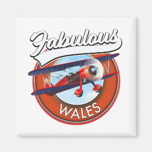 Fabulous Wales retro style travel patch Magnet