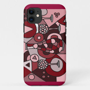 Fabulous Wine Carafe and Glasses Abstract Art Case-Mate iPhone Case