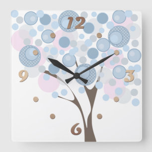 Fabulous, wood, square wall clock
