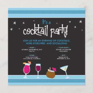 Fabulously Festive Cocktail Party (aqua) Invitation