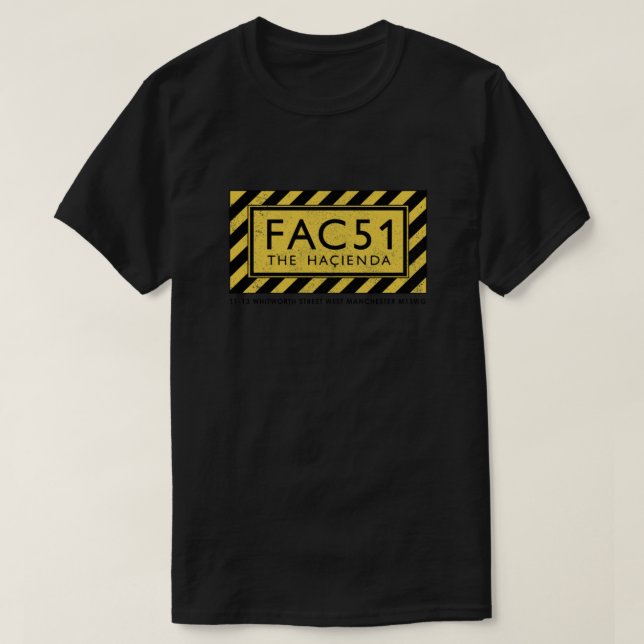 FAC51 The Hacienda (black text) Essential T-Shirt (Design Front)