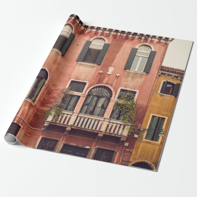 Facade of a typical old house in Venice,  Italy,   Wrapping Paper (Unrolled)
