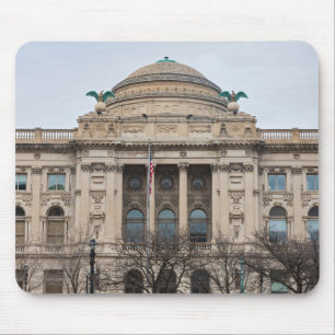 facade of landmark milwaukee public library  mouse pad