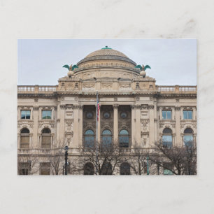 facade of landmark milwaukee public library postc postcard