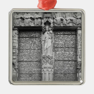 Facade of Notre-Dame, left portal, Paris Metal Tree Decoration