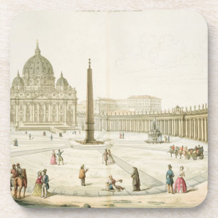 Facade of St. Peter's in Rome with the Piazza in f Coaster