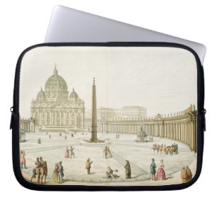 Facade of St. Peter's in Rome with the Piazza in f Laptop Sleeve