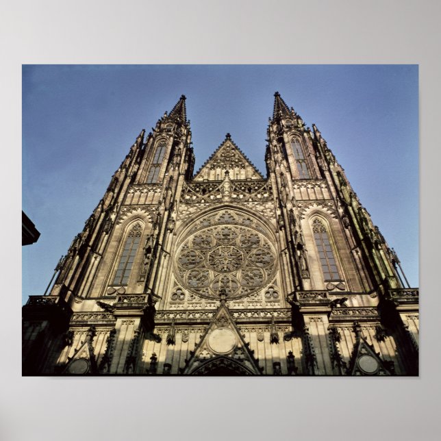 Facade of the Cathedral of St. Vitus Poster (Front)