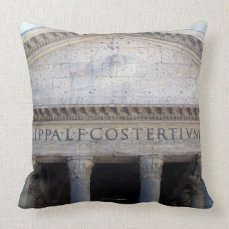 Facade of the Pantheon in Rome, Italy Cushion